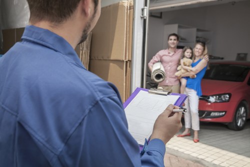 Watford van move with boxes and furniture being unloaded