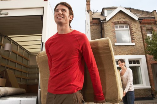 Removal van outside a Watford home during a carefully planned move